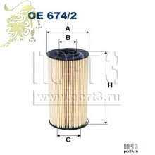 OE674/2 FILTRON Фильтр масляный HYUNDAI (GB25-1529) (WL7442) (PBA-022)